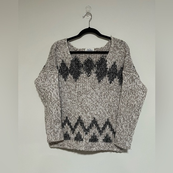 Wallace by Madewell V-Neck Mohair Wool Blend Chunky Knit Sweater Size Medium - Picture 1 of 9